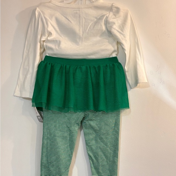 18M Carters Infant Girls St Patrick's Luck Little One Bodysuit & Tutu Leggings - Picture 3 of 4